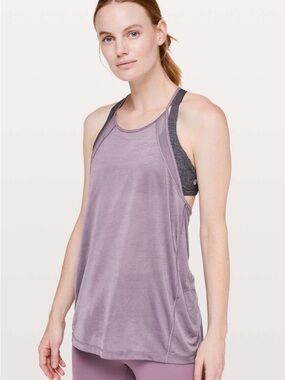 Lululemon Through The Movement Tank in Smoked Mulberry